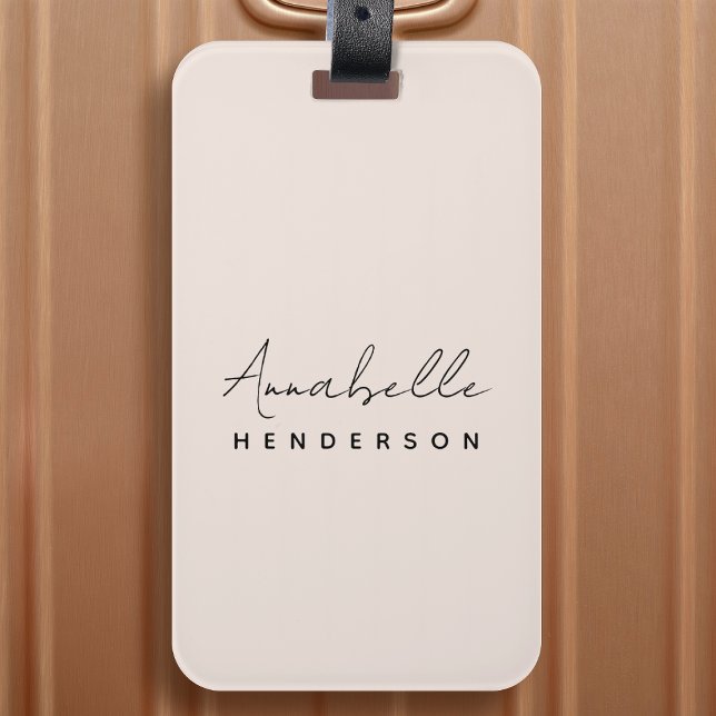 Monogram  Rosa | Modernt, minimalistiskt kvinnligt Bagagebricka (Skapare uppladdad)