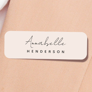 Monogram Rosa Modernt, minimalistiskt kvinnligt Namnbricka