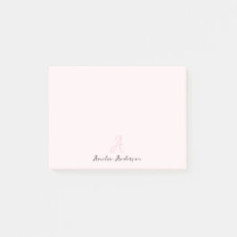 Monogram Rosa | Modernt, minimalistiskt kvinnligt Post-it Block