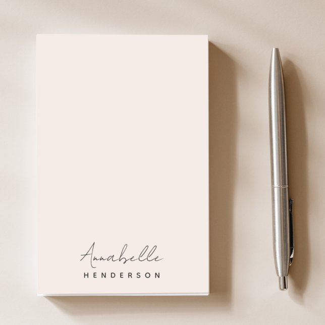 Monogram  Rosa | Modernt, minimalistiskt kvinnligt Post-it Block (Skapare uppladdad)