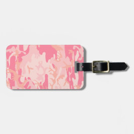 Monogram Rosa och Peach Camo Camouflage Bagagebricka