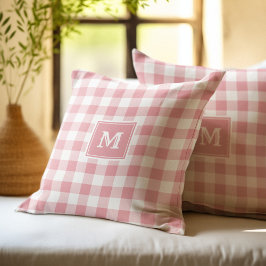 Monogram Rosa och vit Buffalo Play Kudde