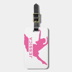 Monogram Rosa och vit cancer 2 Bagagebricka
