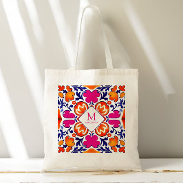 Monogram Rosa orange blue brudens sida favoriserar Tygkasse