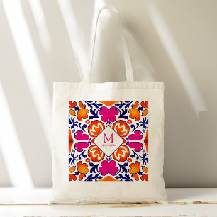 Monogram Rosa orange blue brudens sida favoriserar Tygkasse