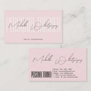 Monogram rosa PERSONAL TRAINER modern skrift Visitkort