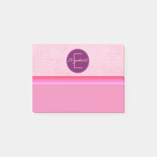 Monogram Rosa Polka dots Post-it Block (Framsida)