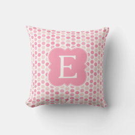 Monogram Rosa Polka dots Toss Pillow Kudde