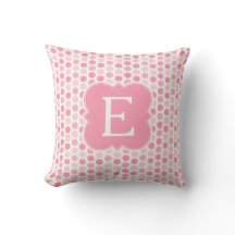 Monogram Rosa Polka dots Toss Pillow