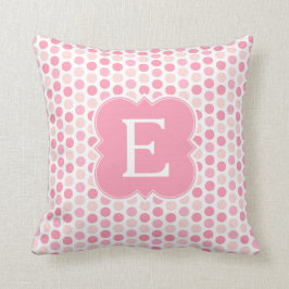 Monogram Rosa Polka dots Toss Pillow Kudde
