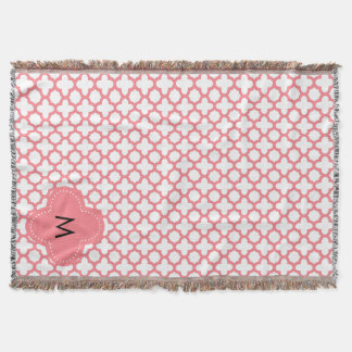 Monogram Rosa Quatrefoil Mönster Mysfilt