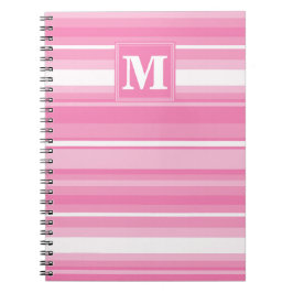 Monogram rosa rand anteckningsbok