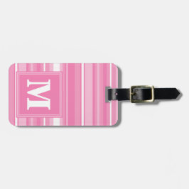 Monogram rosa rand bagagebricka