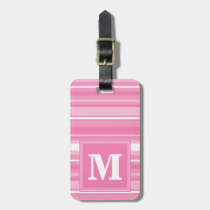 Monogram rosa rand bagagebricka