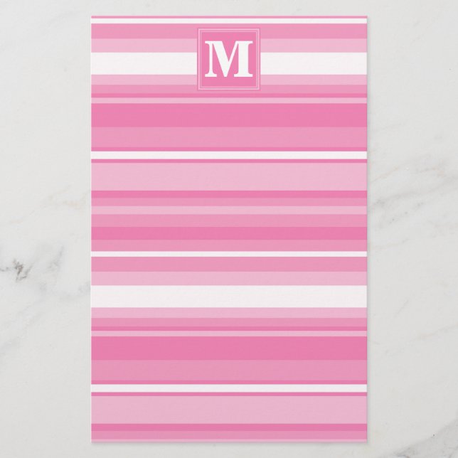Monogram rosa rand brevpapper (Framsida)