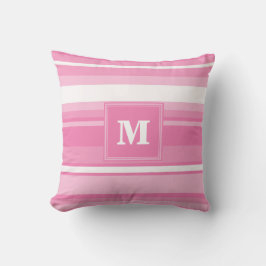 Monogram rosa rand kudde