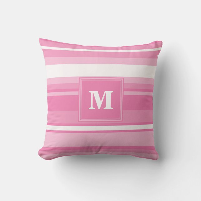 Monogram rosa rand kudde (Framsida)