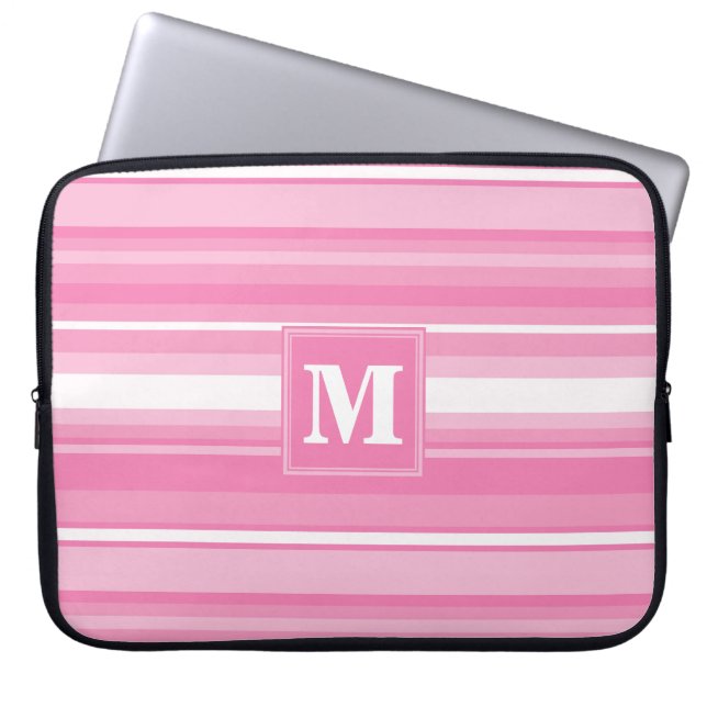 Monogram rosa rand laptop fodral (Framsidan)