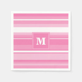 Monogram rosa rand pappersservett