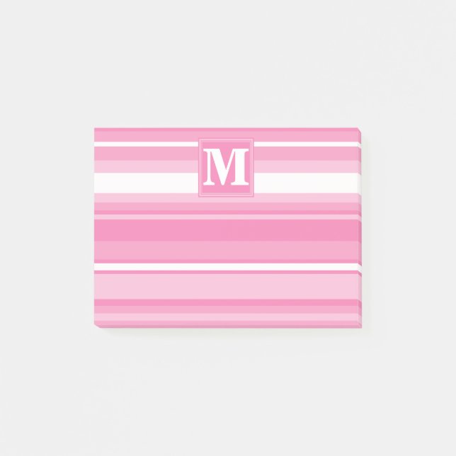 Monogram rosa rand post-it block (Framsida)