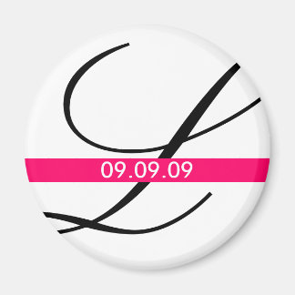 Monogram Rosa Rand Spara datum magneter