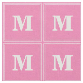 Monogram rosa rand tyg