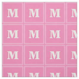 Monogram rosa rand tyg