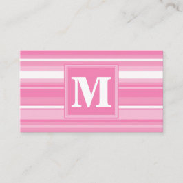 Monogram rosa rand visitkort