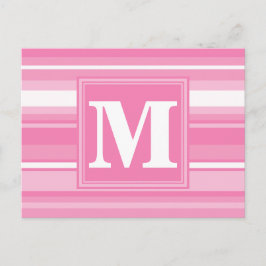 Monogram rosa rand vykort