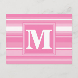 Monogram rosa rand vykort