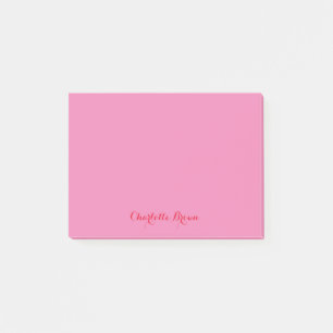 Monogram Rosa Red Modern Minimalist Feminine Post-it Block