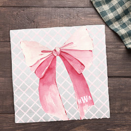 Monogram Rosa Ribbon Coquette Napkin Pappersservett