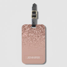 Monogram Rosa ros Guld Glitter och Gnistra
