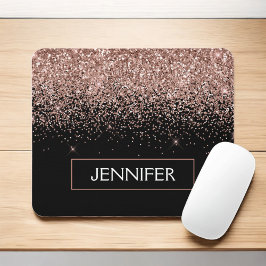 Monogram  Rosa ros Guld Glitter och Gnistra Musmatta