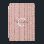 Monogram  Rosa ros Guld Glitter Rand iPad Mini Skydd<br><div class="desc">Monogramtäcket från Rosa ros Guld med Glitter med ro med guld faux glitter Rand och utrymme för rand monogram och anpassningsbar. Enkel att anpassa med text, typsnitt och färg. Skapat av Zazzle pro designer BK Thompson © exklusivt för Cedar och String. Kontakta oss om du behöver hjälp, har frågor eller...</div>