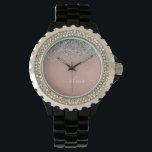 Monogram  Rosa ros Guld Silver Armbandsur<br><div class="desc">Ro Guld -  Rosa och Silver Gnistra Glitter Skript Monogram Namn Watch. Det gör perfekt studenten,  födelsedag,  bröllop,  möhippa,  årsdag,  babydusch eller bachelorette-fest till någon som glam lyx och chic stilar.</div>