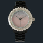 Monogram  Rosa ros Guld Silver Armbandsur<br><div class="desc">Ro Guld -  Rosa och Silver Gnistra Glitter Skript Monogram Namn Watch. Det gör perfekt studenten,  födelsedag,  bröllop,  möhippa,  årsdag,  babydusch eller bachelorette-fest till någon som glam lyx och chic stilar.</div>