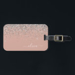 Monogram  Rosa ros Guld Silver Bagagebricka<br><div class="desc">Ro Guld -  Rosa och Silver Gnistra Glitter Monogram Namn Luggage Bag-Märkrn. Det gör perfekten söt 16-årsjubileum,  bröllop,  möhippa,  babydusch eller bachelorette-fest för någon som dekorerar hennes rum i stil.</div>