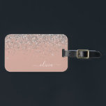 Monogram  Rosa ros Guld Silver Bagagebricka<br><div class="desc">Ro Guld -  Rosa och Silver Gnistra Glitter Monogram Namn Luggage Bag-Märkrn. Det gör perfekten söt 16-årsjubileum,  bröllop,  möhippa,  babydusch eller bachelorette-fest för någon som dekorerar hennes rum i stil.</div>