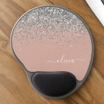 Monogram  Rosa ros Guld Silver Gel Musmatta<br><div class="desc">Ro Guld -  Rosa och Silver Gnistra Glitter Monogram Namn och Initial Mousepad (Mouse Pad). Det gör perfekten söt 16-årsjubileum,  bröllop,  möhippa,  årsdag,  babydusch eller bachelorette-fest för någon som glam lyxen och chic stilar i kärlek.</div>