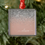 Monogram  Rosa ros Guld Silver Julgransprydnad Metall<br><div class="desc">Ro Guld -  Rosa och Silver Glitter Monogram Namn och inledande julprydnad. Det gör perfekten söt 16-årsjubileum,  bröllop,  möhippa,  årsdag,  babydusch eller bachelorette-fest för någon som glam lyxen och chic stilar i kärlek.</div>