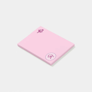 Monogram Rosa ros K Post-it Block