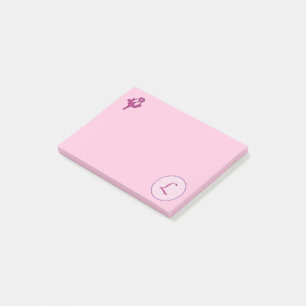Monogram Rosa ros L Post-it Block