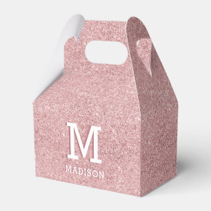 Monogram Rosa ros och Gnistra i Guld Presentaskar