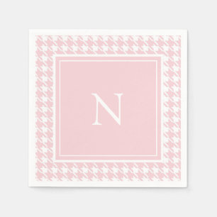 Monogram Rosa Rutmönster Rutigt Pappersservett
