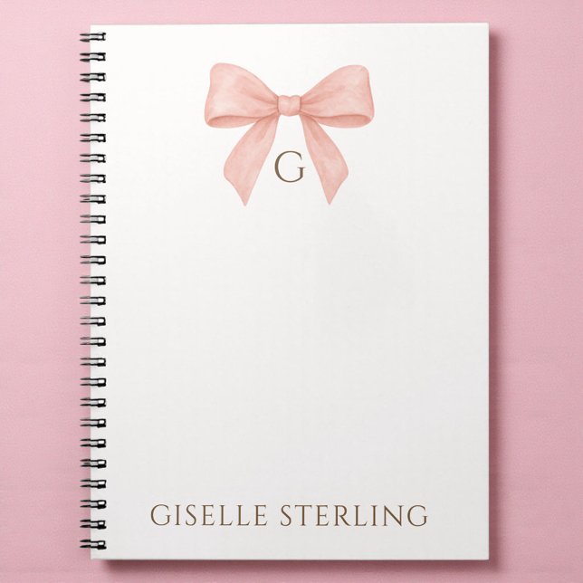 Monogram Rosa Slinga Vattenfärg Anteckningsbok (Skapare uppladdad)