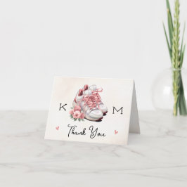 Monogram Rosa Sneaker Blommigt Photo Möhippa Tack Kort