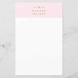 Monogram Rosa | Stationär Elegant Guld
