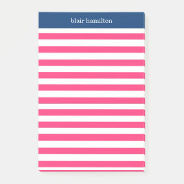Monogram Rosa Stripe Post-it Block