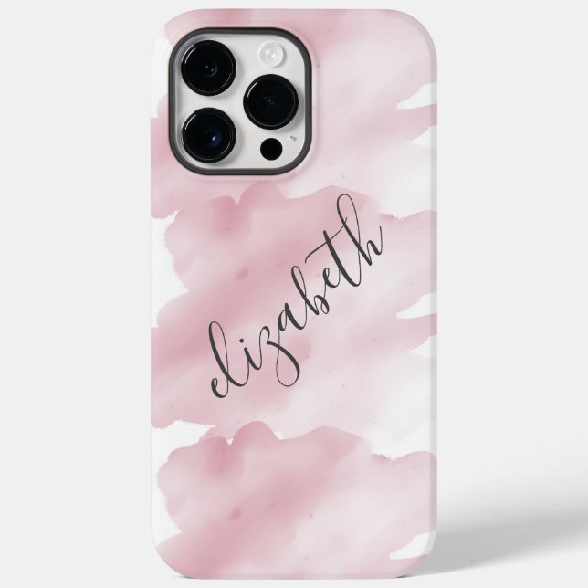 Monogram Rosa Vattenfärg Stänk Bakgrund  (Baksida)